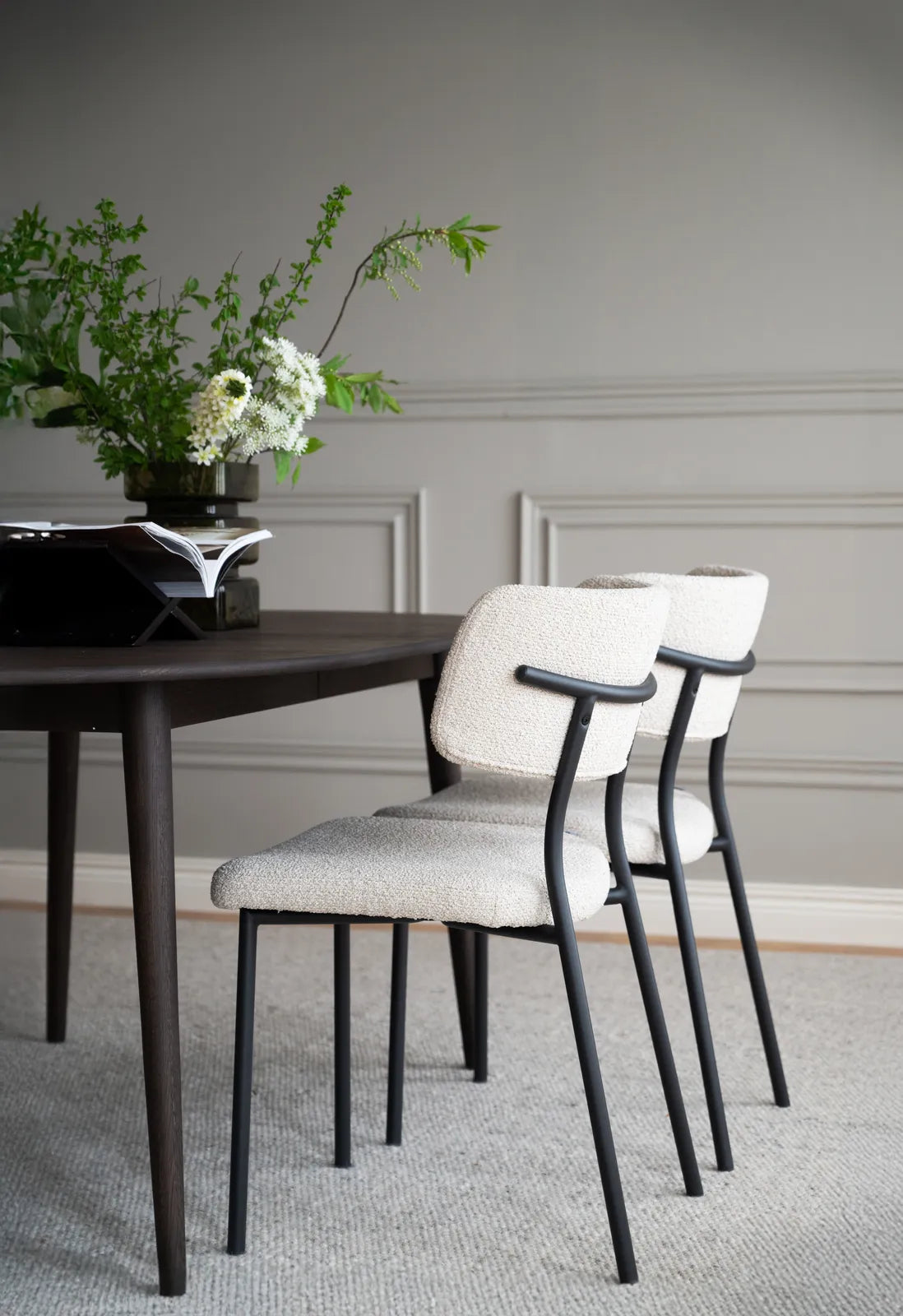 HERBSTER Essstuhl Beige/schwarz 56x50x82cm