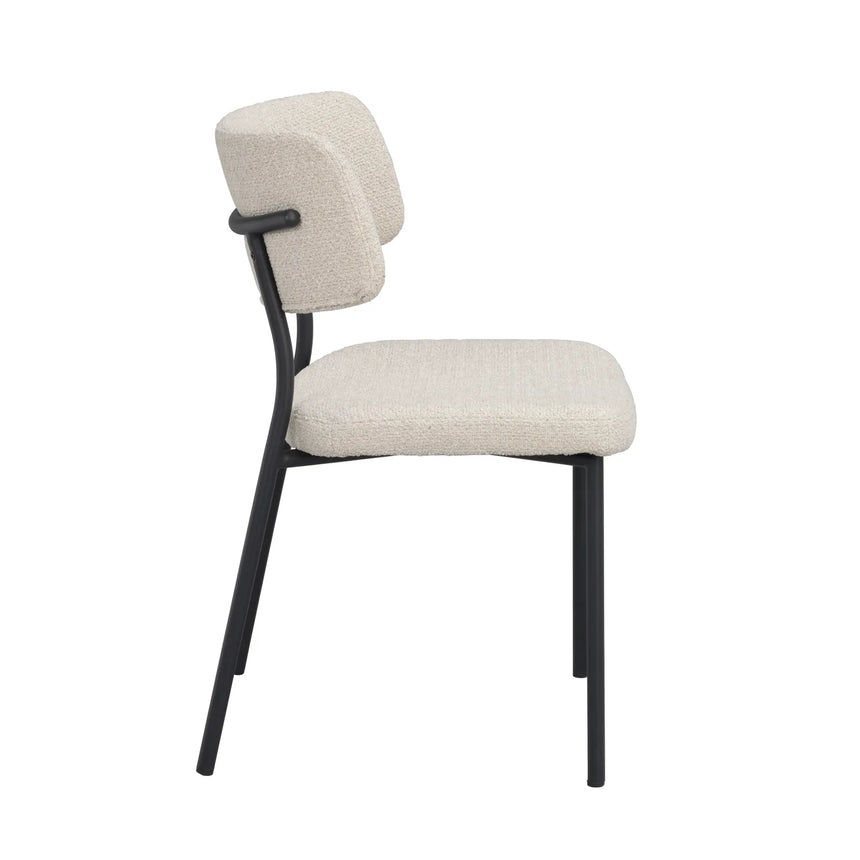 HERBSTER Essstuhl Beige/schwarz 56x50x82cm - ZEN ZONE Furniture
