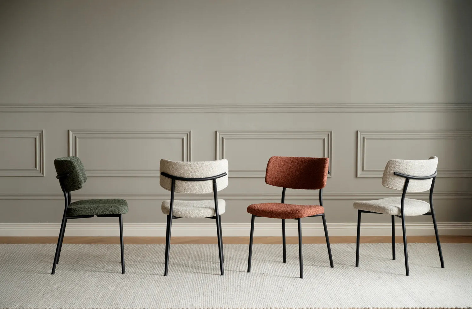 HERBSTER Essstuhl Beige/schwarz 56x50x82cm - ZEN ZONE Furniture