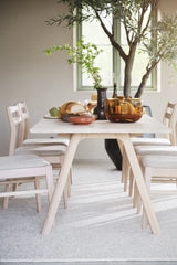CLAPPERTON Esstisch massive Eiche Weiß pigmentiert 220x95x74cm