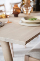 CLAPPERTON Esstisch massive Eiche Weiß pigmentiert 220x95x74cm