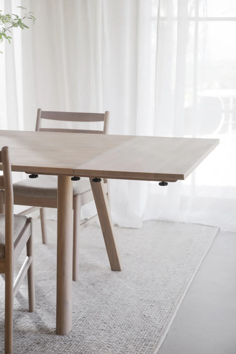 CLAPPERTON Ausziehplatte massive Eiche Weiß pigmentiert 45x95cm - ZEN ZONE Furniture