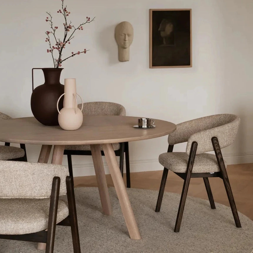 BARNABY Essstuhl aus Eiche und Stoff, 2er-Pack - ZEN ZONE Furniture