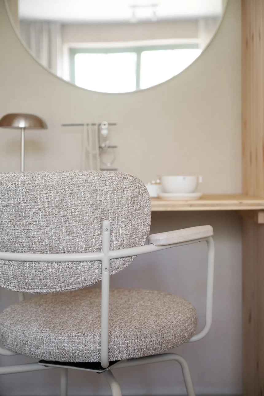 MERRICK Essstuhl Dunkelbeige/Beige 60x62x81cm - ZEN ZONE Furniture