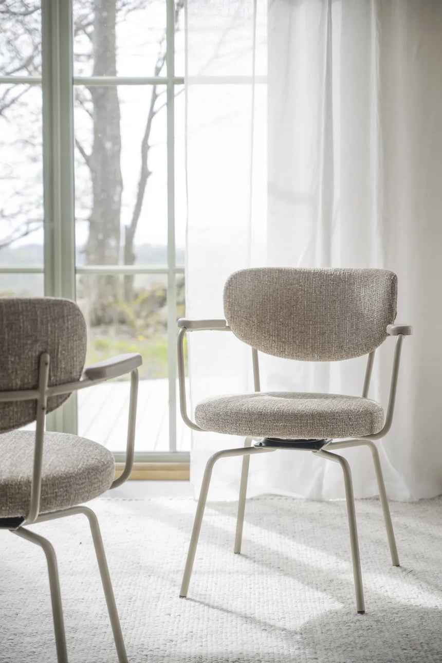 MERRICK Essstuhl Dunkelbeige/Beige 60x62x81cm - ZEN ZONE Furniture
