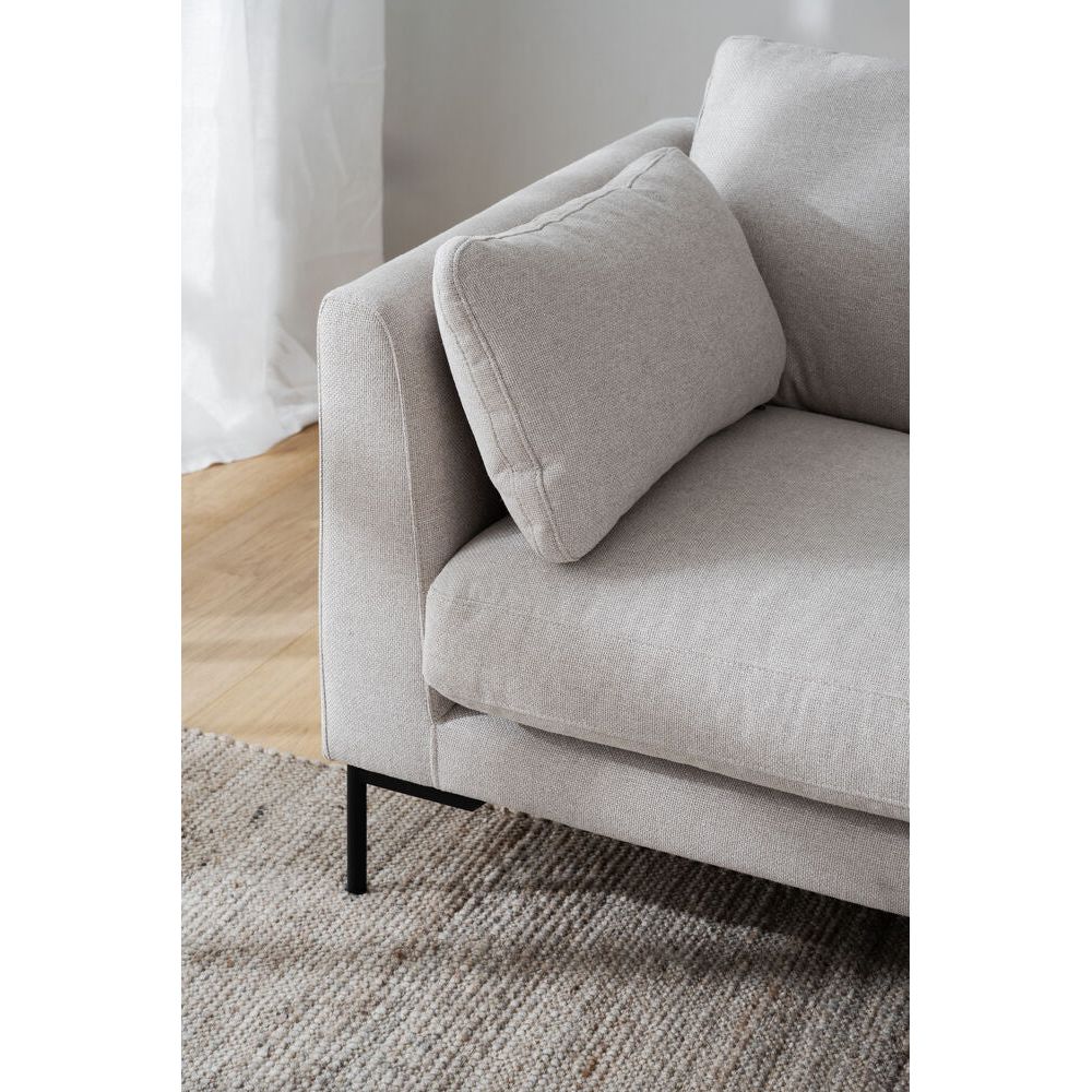 CORWIN 3-Sitzer-Sofa Hellbeige/Schwarz 238x98x83cm - ZEN ZONE Furniture