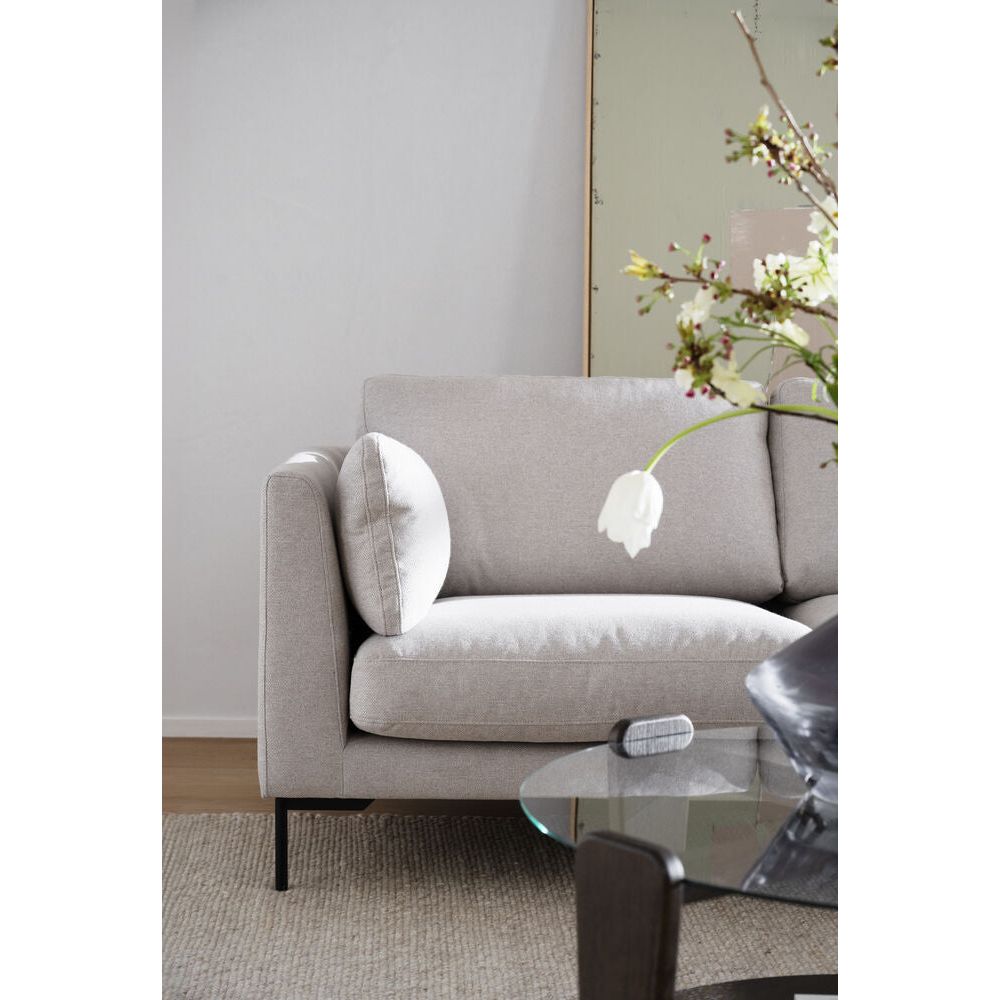 CORWIN 3-Sitzer-Sofa Chaise Longue Rechts Hellbeige/Schwarz 270x160x83cm - ZEN ZONE Furniture