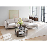 CORWIN 3-Sitzer-Sofa Chaise Longue Rechts Hellbeige/Schwarz 270x160x83cm - ZEN ZONE Furniture
