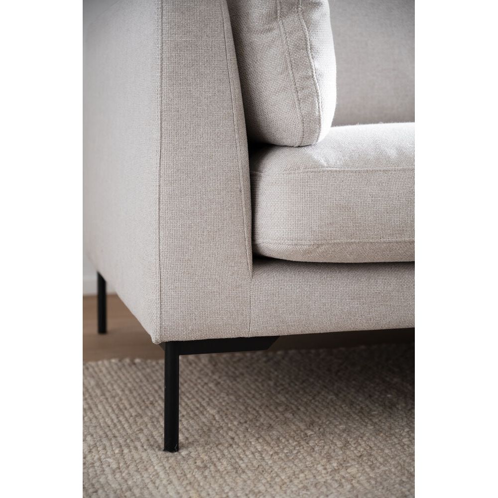 CORWIN 3-Sitzer-Sofa Chaise Longue Rechts Hellbeige/Schwarz 270x160x83cm - ZEN ZONE Furniture