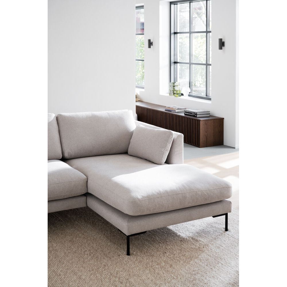 CORWIN 3-Sitzer-Sofa Chaise Longue Rechts Hellbeige/Schwarz 270x160x83cm - ZEN ZONE Furniture