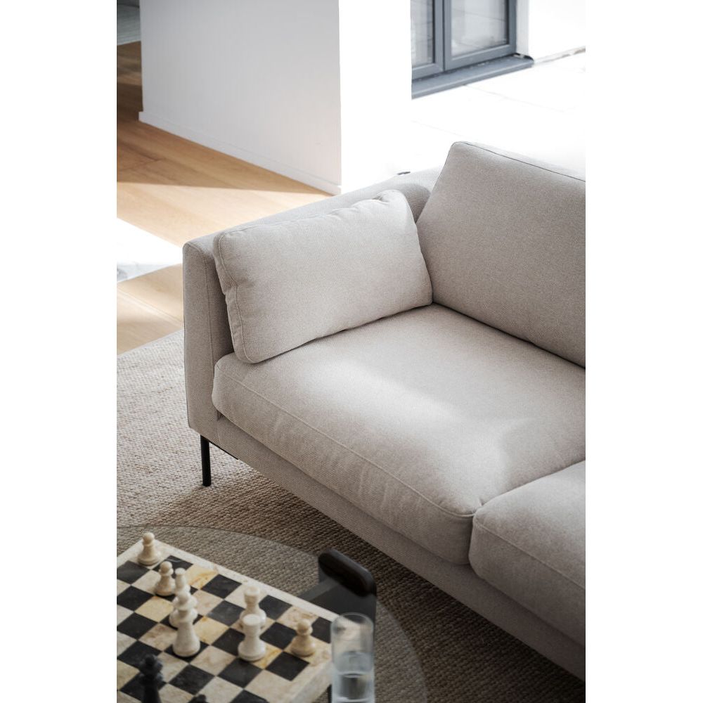 CORWIN 3-Sitzer-Sofa Chaise Longue Rechts Hellbeige/Schwarz 270x160x83cm - ZEN ZONE Furniture