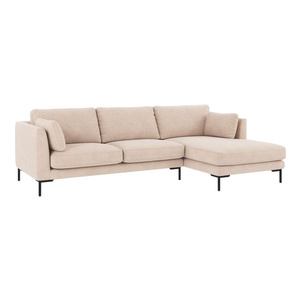 CORWIN 3-Sitzer-Sofa Chaise Longue Rechts Hellbeige/Schwarz 270x160x83cm - ZEN ZONE Furniture