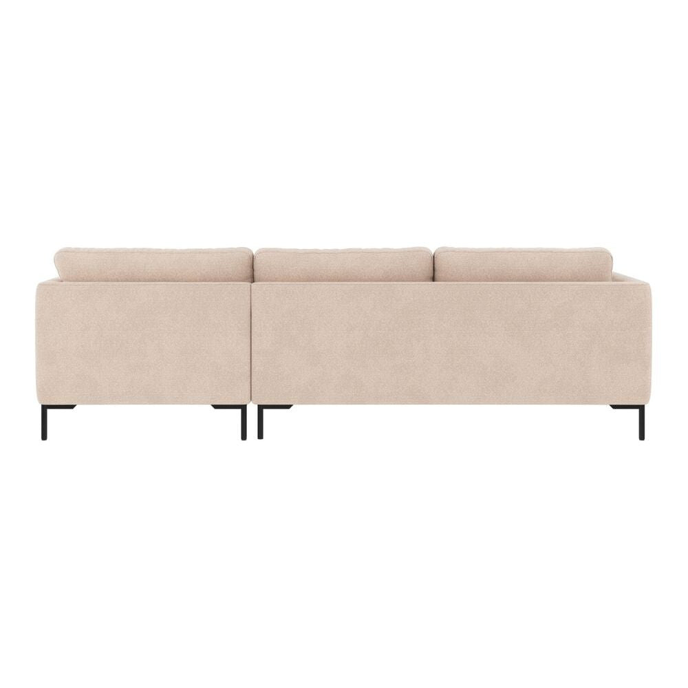 CORWIN 3-Sitzer-Sofa Chaise Longue Rechts Hellbeige/Schwarz 270x160x83cm - ZEN ZONE Furniture