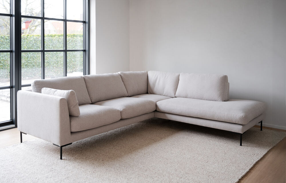 CORWIN 5-Sitzer Ecksofa Rechts Rita #1 hellbeige 266x226x83cm - ZEN ZONE Furniture