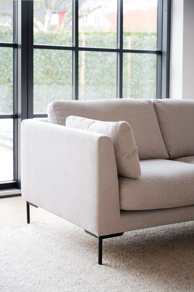 CORWIN 5-Sitzer Ecksofa Rechts Rita #1 hellbeige 266x226x83cm - ZEN ZONE Furniture