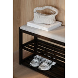 CONFETTI Flurbänke aus Eiche, Stoff in Braun/Beige, 80x30x52 cm - ZEN ZONE Furniture