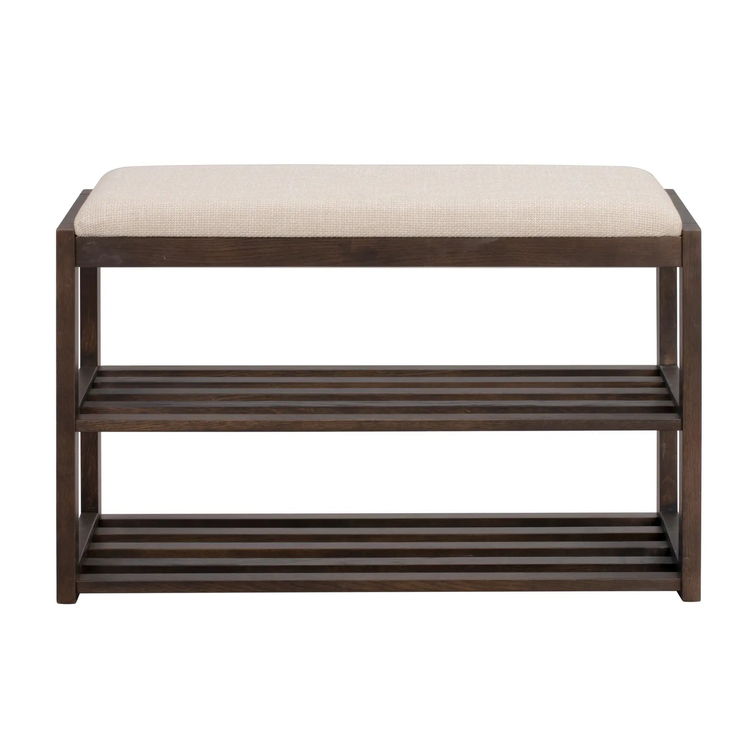 CONFETTI Flurbänke aus Eiche, Stoff in Braun/Beige, 80x30x52 cm - ZEN ZONE Furniture