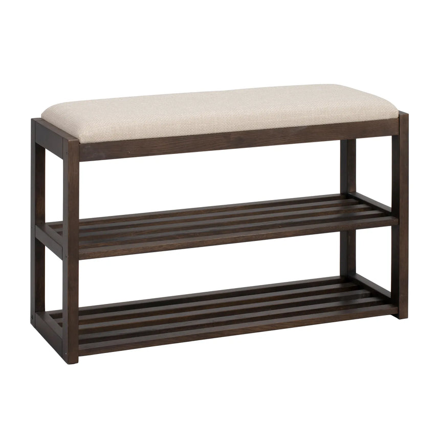 CONFETTI Flurbänke aus Eiche, Stoff in Braun/Beige, 80x30x52 cm - ZEN ZONE Furniture