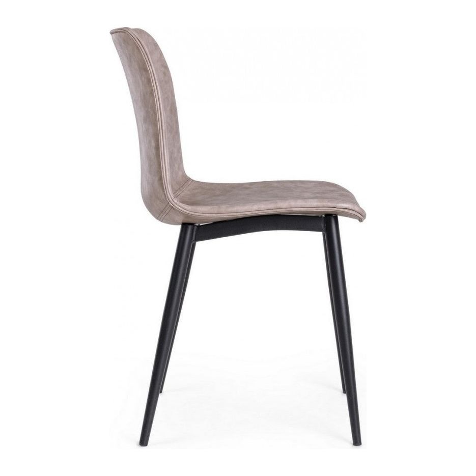 Stuhl Kyra PU Vintage Beige Gestell Schwarz - ZEN ZONE