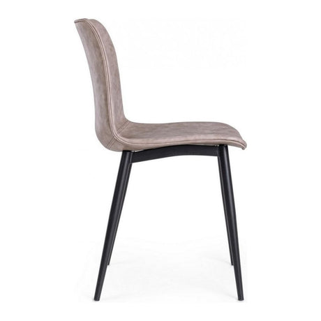 Stuhl Kyra PU Vintage Beige Gestell Schwarz - ZEN ZONE