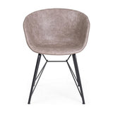 Stuhl Warhol PU Vintage Beige Gestell Schwarz - ZEN ZONE