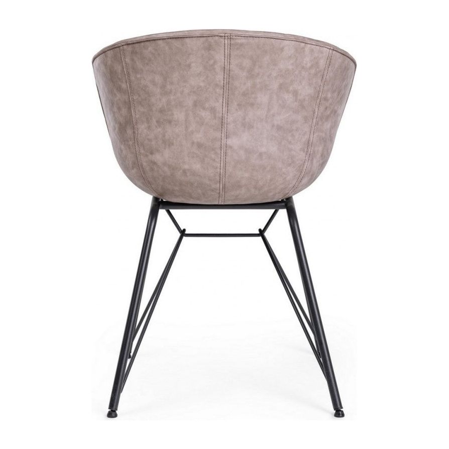 Stuhl Warhol PU Vintage Beige Gestell Schwarz - ZEN ZONE