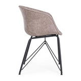 Stuhl Warhol PU Vintage Beige Gestell Schwarz - ZEN ZONE