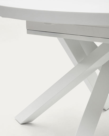 Vashti Ausziehtisch Weiss Ø 120 x 120 oder 160 cm - ZEN ZONE Furniture
