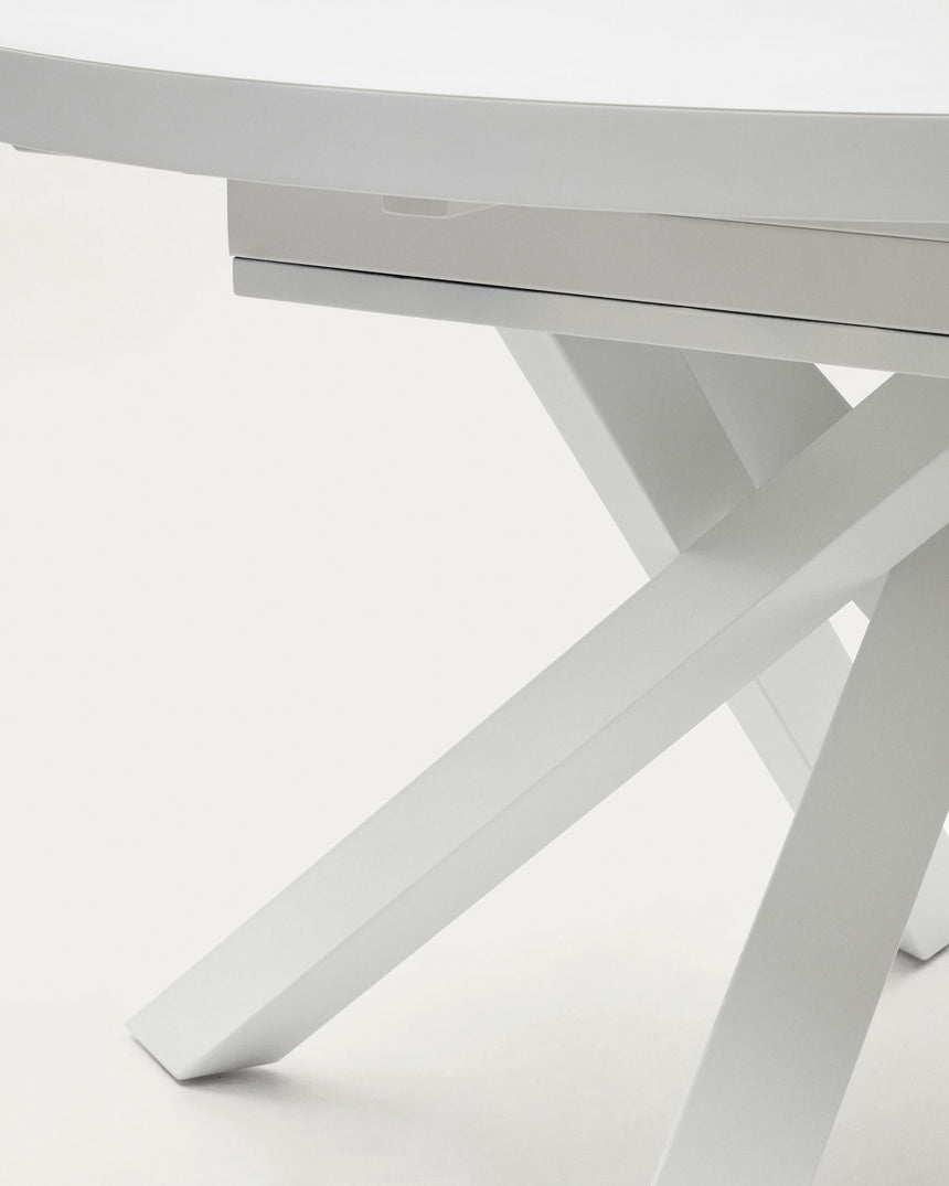 Vashti Ausziehtisch Weiss Ø 120 x 120 oder 160 cm - ZEN ZONE Furniture