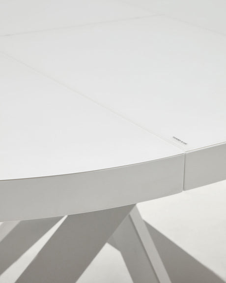 Vashti Ausziehtisch Weiss Ø 120 x 120 oder 160 cm - ZEN ZONE Furniture