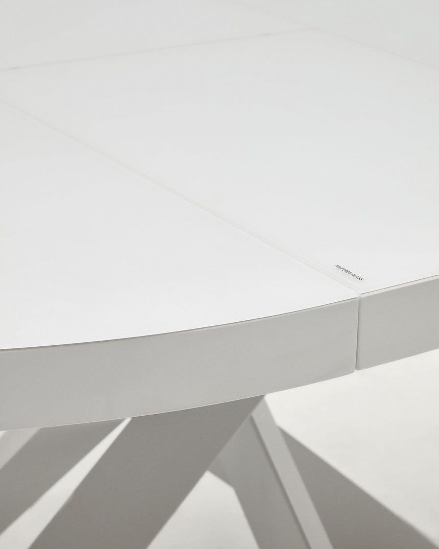 Vashti Ausziehtisch Weiss Ø 120 x 120 oder 160 cm - ZEN ZONE Furniture
