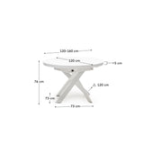 Vashti Ausziehtisch Weiss Ø 120 x 120 oder 160 cm - ZEN ZONE