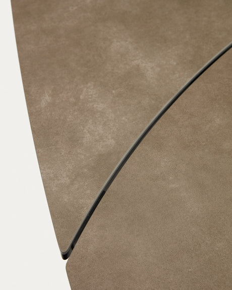 Yodalia Ausziehtisch mit Feinsteinzeugplatte und Stahlbeine braun 130(190)x100 cm - ZEN ZONE Furniture