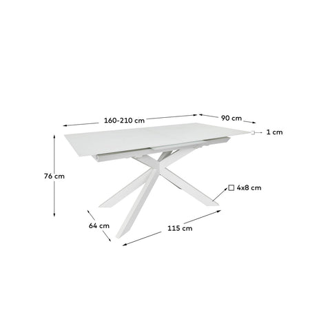 Atminda Ausziehtisch Weiss 160 (210) x 90 cm - ZEN ZONE
