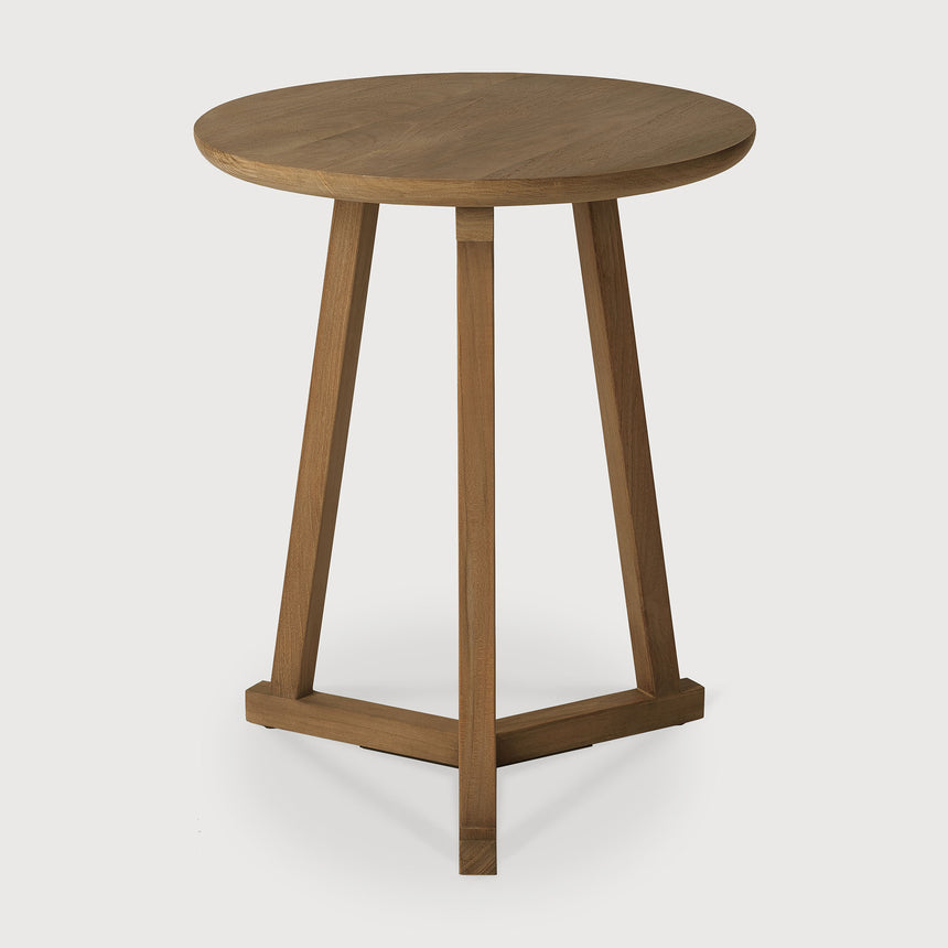Tripod Beistelltisch - Teak - rund - 46 x 46 x 56 cm - ZEN ZONE Furniture