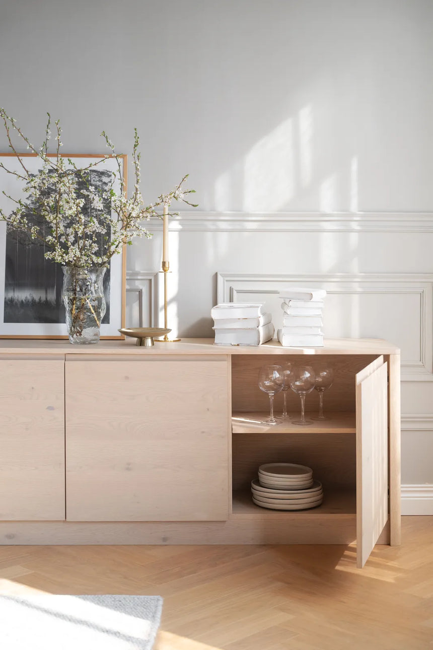 MELSTONE Sideboard aus Eiche Weiß pigmentiert 40x180x70cm - ZEN ZONE Furniture