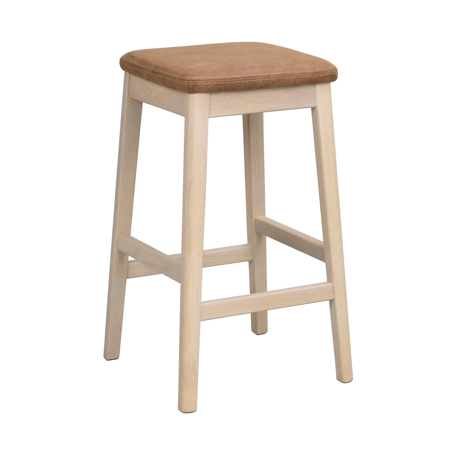 LIVERMORE Hocker aus Eiche Braun/weiß pigmentiert 40x40x68cm - ZEN ZONE Furniture