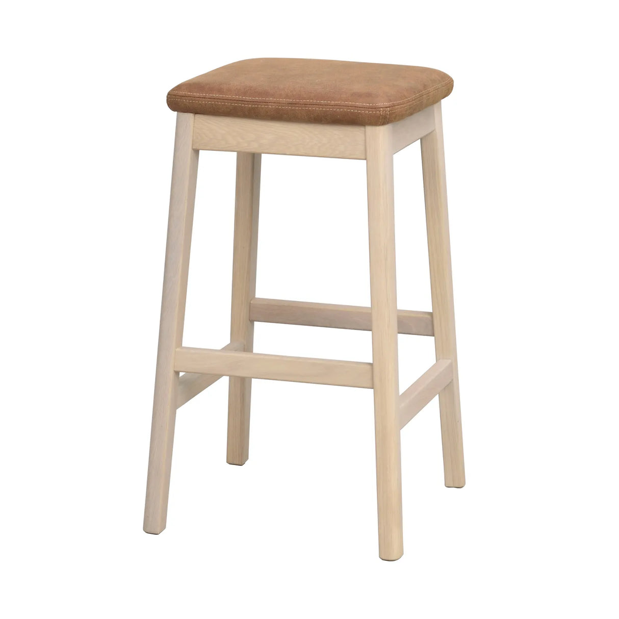 LIVERMORE Hocker aus Eiche Braun/weiß pigmentiert 40x40x68cm