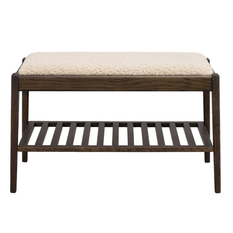 Flurbank GARRICK aus Eiche, Lamb #05 beige, 80x45x47 cm - ZEN ZONE Furniture
