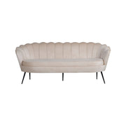 Calais 3-Sitzer Sofa - Beige Samt - Schwarze Beine - ZEN ZONE Furniture
