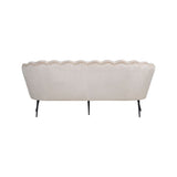 Calais 3-Sitzer Sofa - Beige Samt - Schwarze Beine - ZEN ZONE Furniture