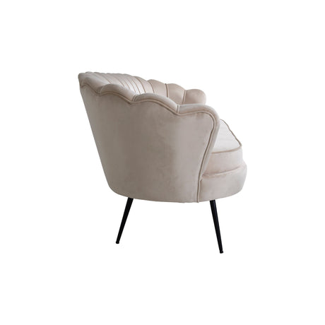 Calais 3-Sitzer Sofa - Beige Samt - Schwarze Beine - ZEN ZONE Furniture
