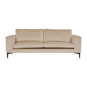 Bolero Sofa - 3-Sitzer - Beige Samt - Schwarze Beine - ZEN ZONE Furniture
