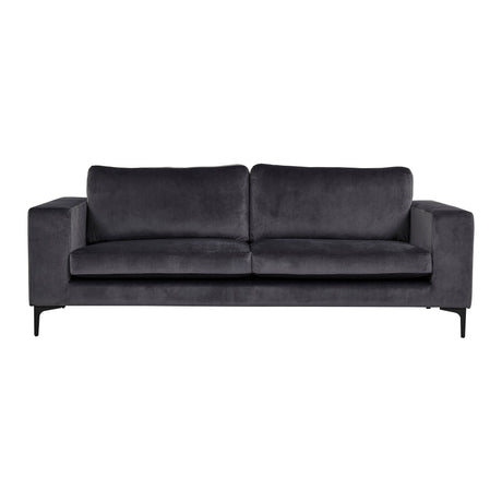 Bolero Sofa - 3-Sitzer - Dunkelgrauer Samt - Schwarze Beine - ZEN ZONE Furniture