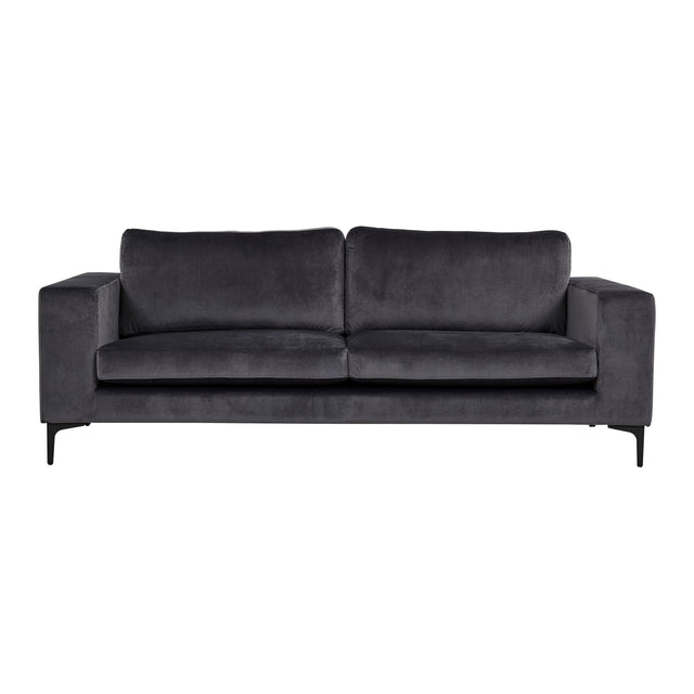Bolero Sofa - 3-Sitzer - Dunkelgrauer Samt - Schwarze Beine - ZEN ZONE Furniture