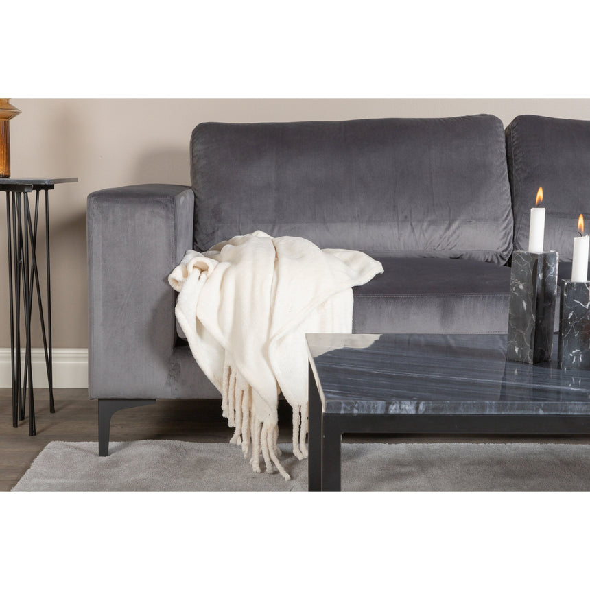 Bolero Sofa - 3-Sitzer - Dunkelgrauer Samt - Schwarze Beine - ZEN ZONE Furniture