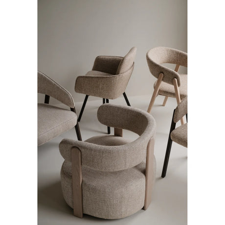 JENISON Loungesessel aus Eiche und Stoff in verschiedenen Farben, 74x74x69 cm - ZEN ZONE Furniture