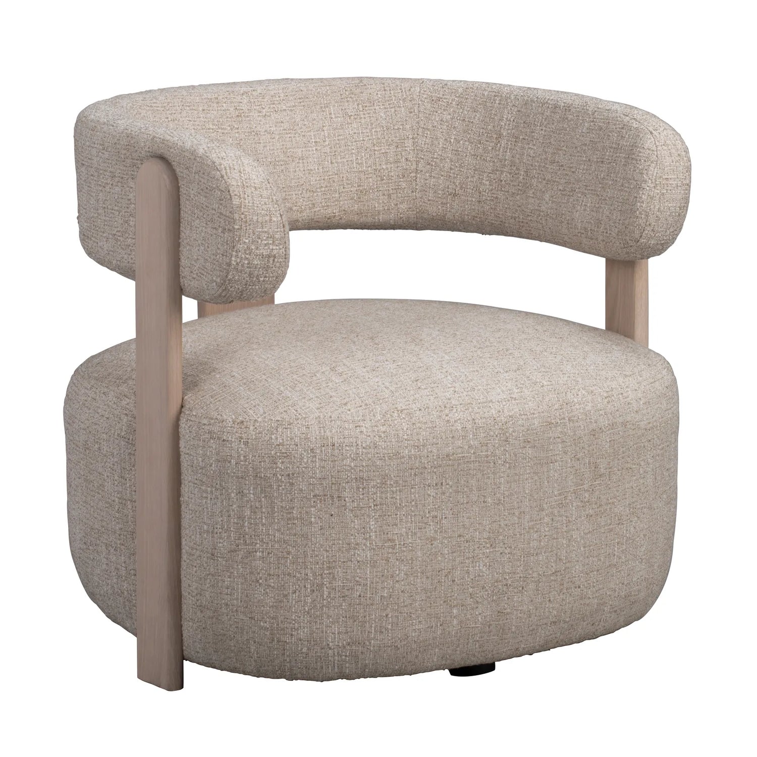 JENISON Loungesessel aus Eiche und Stoff in verschiedenen Farben, 74x74x69 cm - ZEN ZONE Furniture