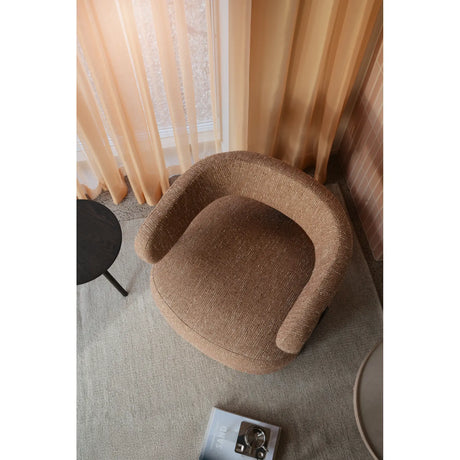 JENISON Loungesessel aus Eiche und Stoff in verschiedenen Farben, 74x74x69 cm - ZEN ZONE Furniture