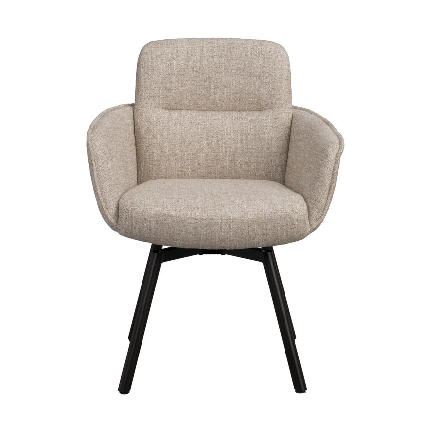 ROSWELL Essstuhl mit Armlehnen, aus Metall und Stoff - ZEN ZONE Furniture